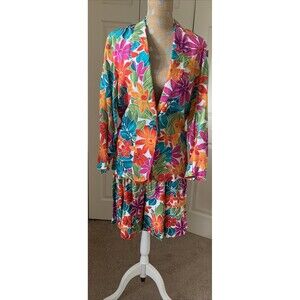 Vintage Liz Claiborne Sort 2pc Blazer Bermuda Short Suit Set Womens M/L Petite